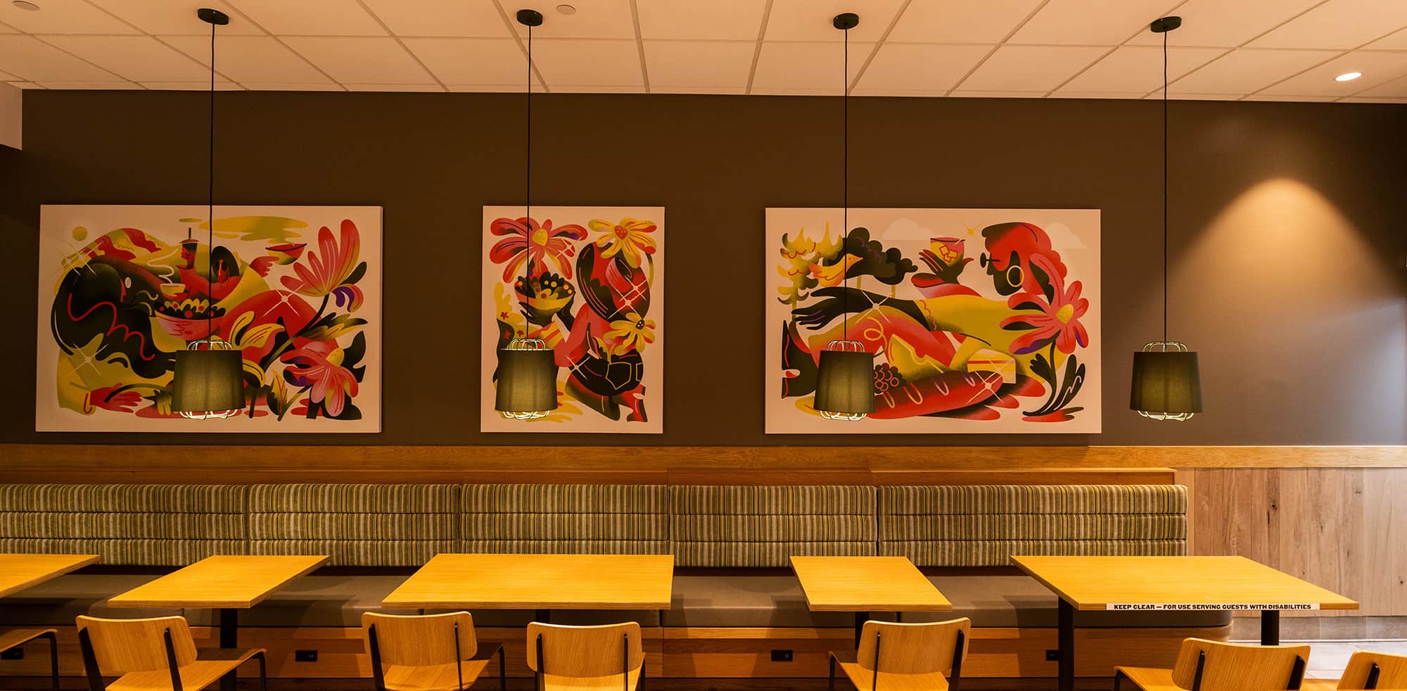 Panera Bread interior, seating area